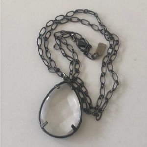 Gun metal tone Signed Lucky Star necklace